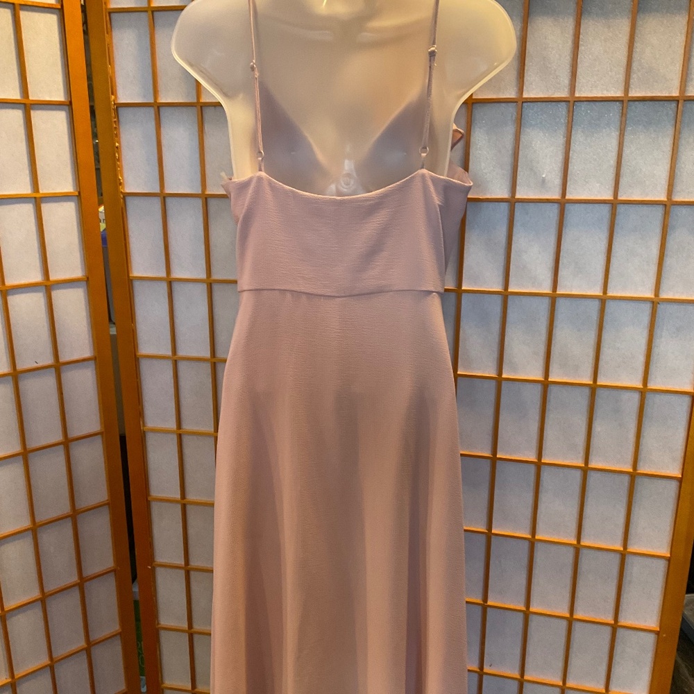 Simple Yet Elegant Blush Pink Ruffle Front Slit M… - image 6